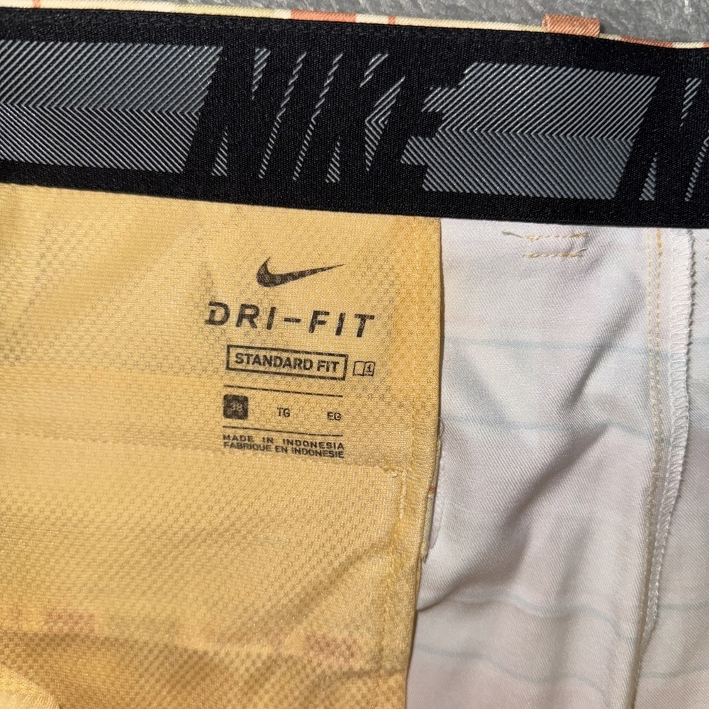 Nike Golf Flex Dri-Fit Shorts Men's 38 Celestial Gold Orange Plaid - Picture 5 of 7